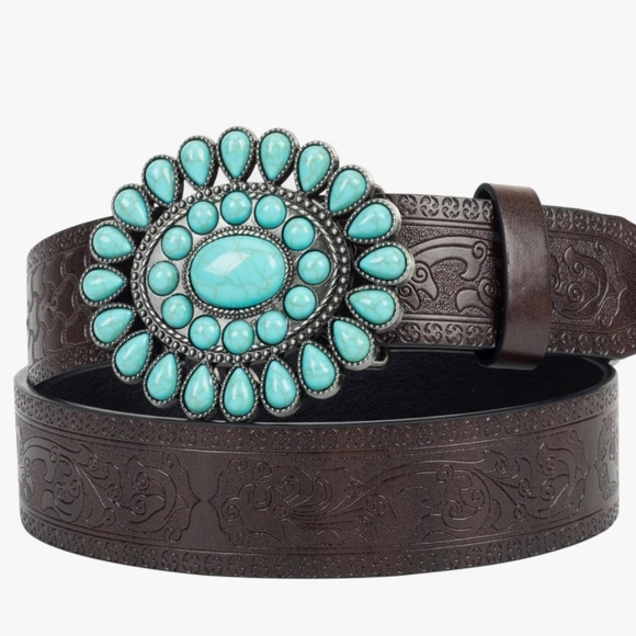 New Beautiful Western turqouise belt buckle